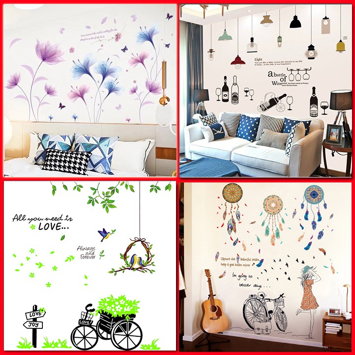 Decal dán tường trang trí nhà cửa, phòng khách, phòng ngủ, quán cafe, trà sữa giá rẻ đẹp AmyShop tại HCM