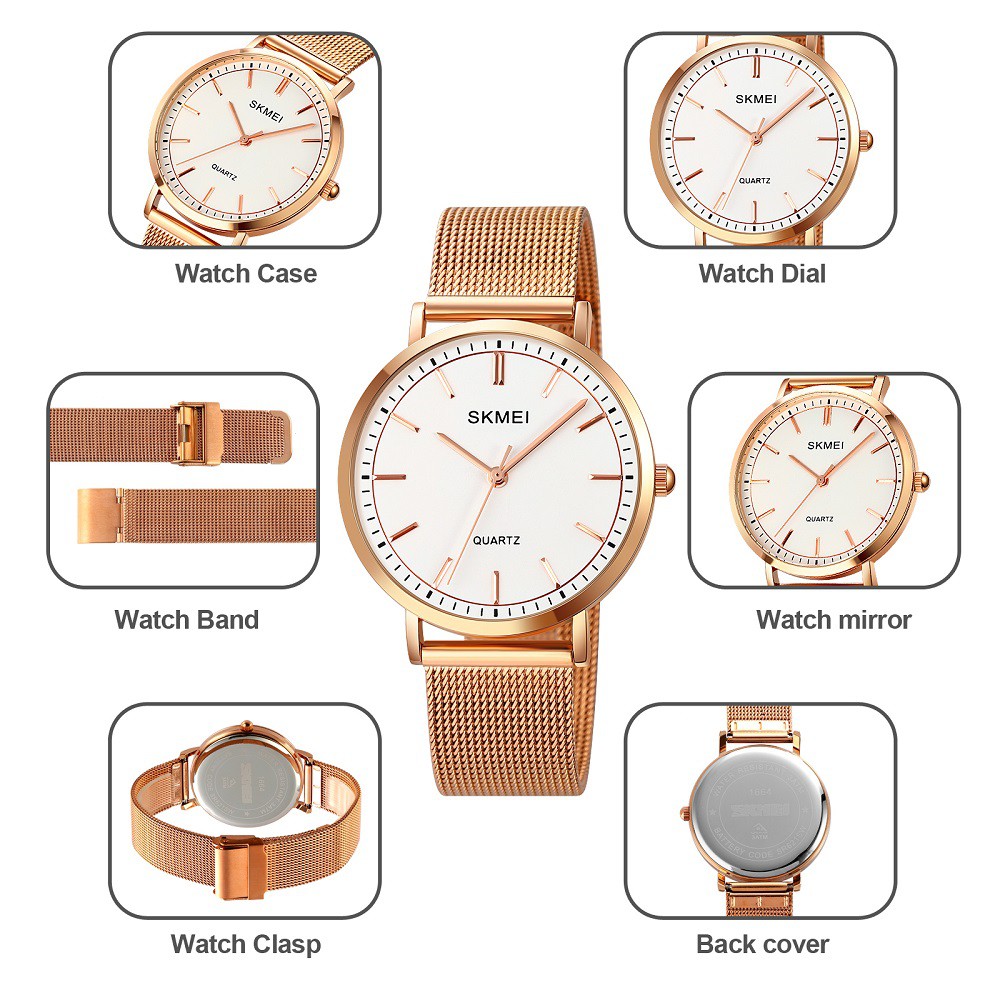 Đồng Hồ Quartz Chất Liệu Thép Không Gỉ SKMEI 1664