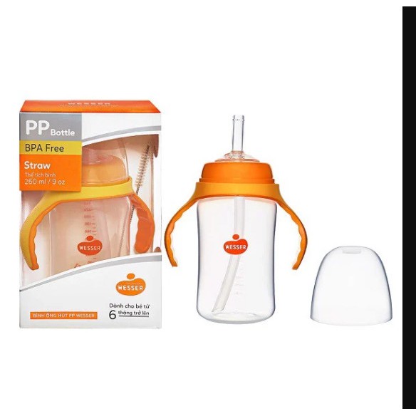 Bình bú Nano Wesser cổ rộng 180ml 260ml