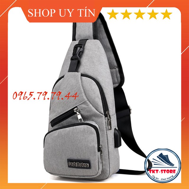 Túi Đeo Chéo KATEZA01 Túi Nam Chất Vải Canvas Thiết Kế Cổng Sạc USB Tiện Dụng KATEZA