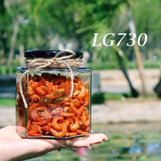 Hủ thủy tinh lục giác 750ml nắp thiếc