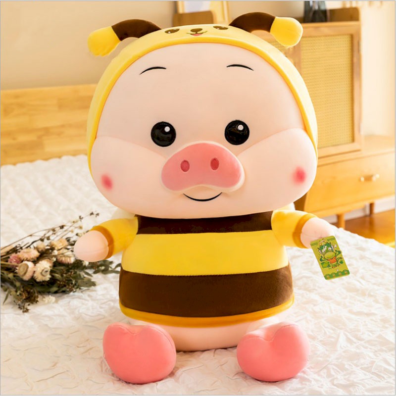 Gấu Bông Heo Ong Đứng Siêu Đáng Yêu, Thú nhồi bông chú lợn ong ngồi Cute hết xẩy, Gấu xinh Zick.vn