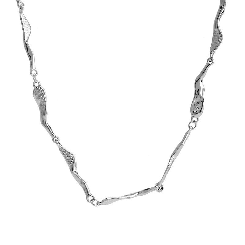 vòng cổ Bằng Kim Loại Mạ Bạc Thiết Kế Độc Đáo Phong Cách Hiphop