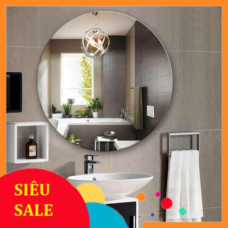 ( giá sỉ ) gương tròn soi nhà tắm bàn trang điểm treo tường kích thước tròn 50cm - guonghoangkim mirror D50