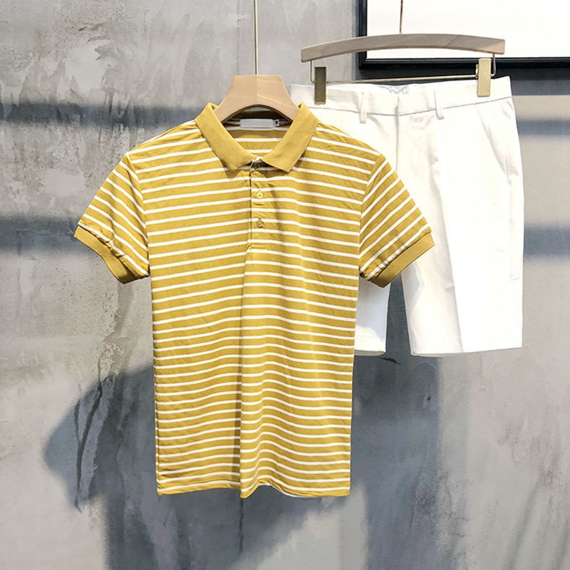 Áo polo adidas lelaki Tay Ngắn Dáng Ôm Họa Tiết Kẻ Sọc Thời Trang Mùa Hè Cho Nam Và Nữ