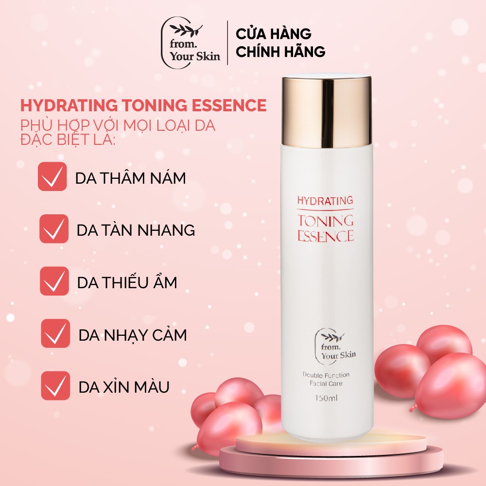 Set Chăm sóc da nám tàn nhang FROM YOUR SKIN 1 Nước Hoa Hồng 150ml + 1 Tinh Chất Serum 15ml + 1 Kem Dưỡng Da 50g