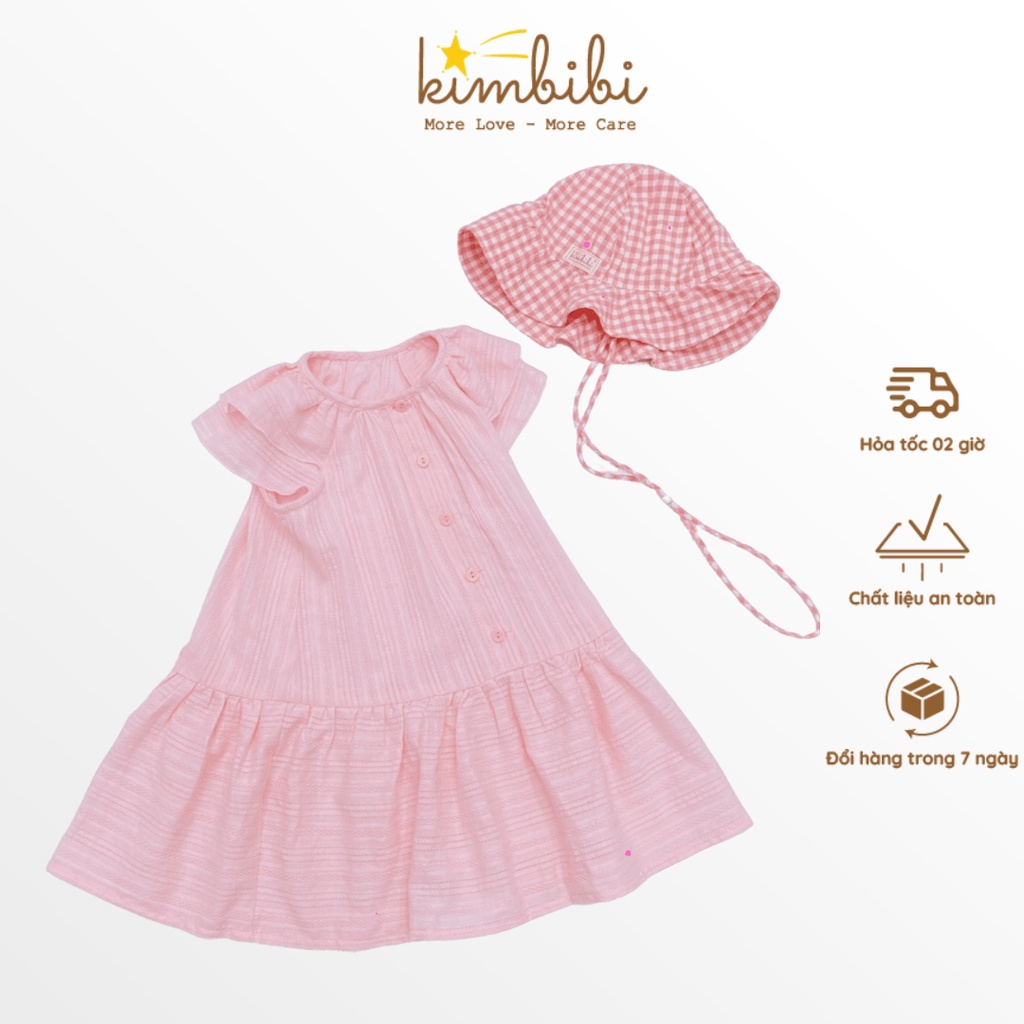 Váy Hè Bé Gái Chất Thô Đuôi Cá Màu Pastel Xanh Hồng Mở Khuy Xinh Xắn Fiona Kimbibi
