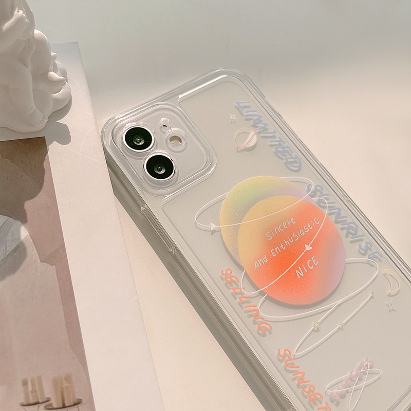 Ốp Điện Thoại Viền Thẳng In Hình Mặt Trăng Cho IPhone 13promax 12 11 7Plus X XR XSMAX