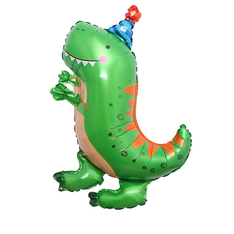 Bóng bay phim hoạt hình khủng long bằng nhôm, Trang trí sinh nhật, Bóng bay khủng long bạo chúa, Bóng bay động vật