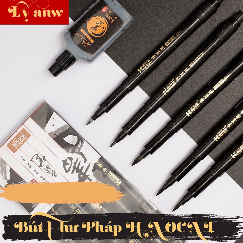 Bút Haocai Xiuli brush pen viết calligraphy lettering thư pháp có thể đổ thêm mực HC Lyanwn New- B11