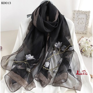 Khăn Lụa Thêu Hoa Mộc Lan KT013