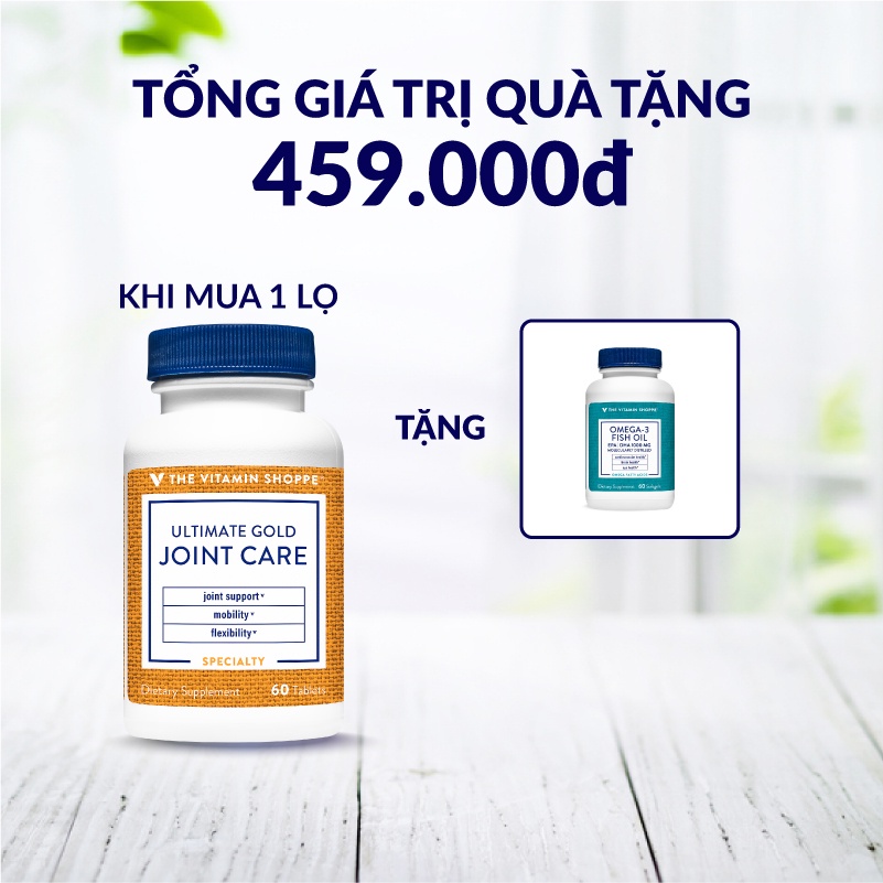 Viên uống giảm đau xương khớp, thoái hóa khớp The Vitamin Shoppe ULTIMATE GOLD JOINT-CARE 60 viên