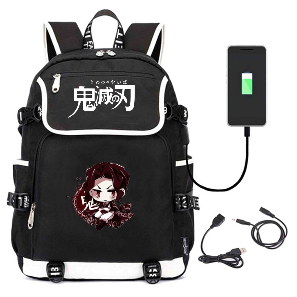 Balo nắp ngang in hình KIMETSU NO YAIBA THANH GƯƠM DIỆT QUỶ mẫu mới thiết kế thông minh đi học cho nam nữ M2