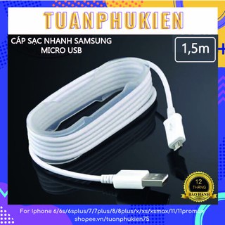 Cáp sạc samsung 📱 freeship 📱 cáp sạc nhanh samsung micro usb dài 1m 📱 bảo hành 3 tháng - tuấn phụ kiện