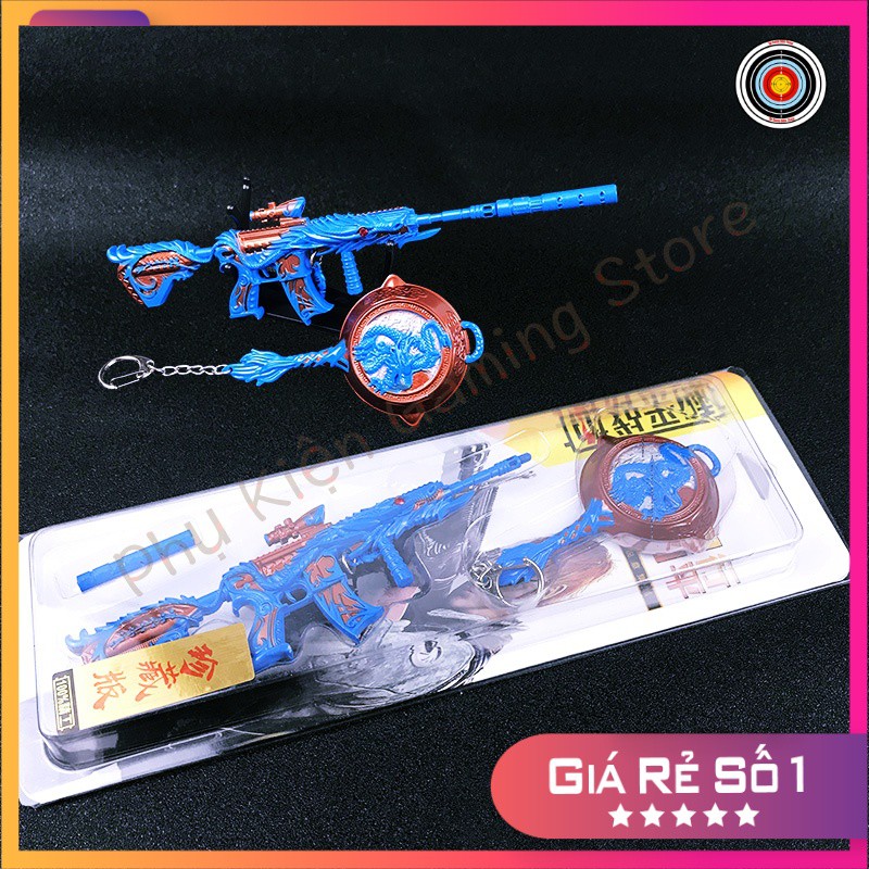 Mô hình súng pubg kim loại lắp ráp M416 + Chảo Dragon Blue Orange dài 20cm mô phỏng giống thật trong game [TẶNG KỆ ĐỠ]