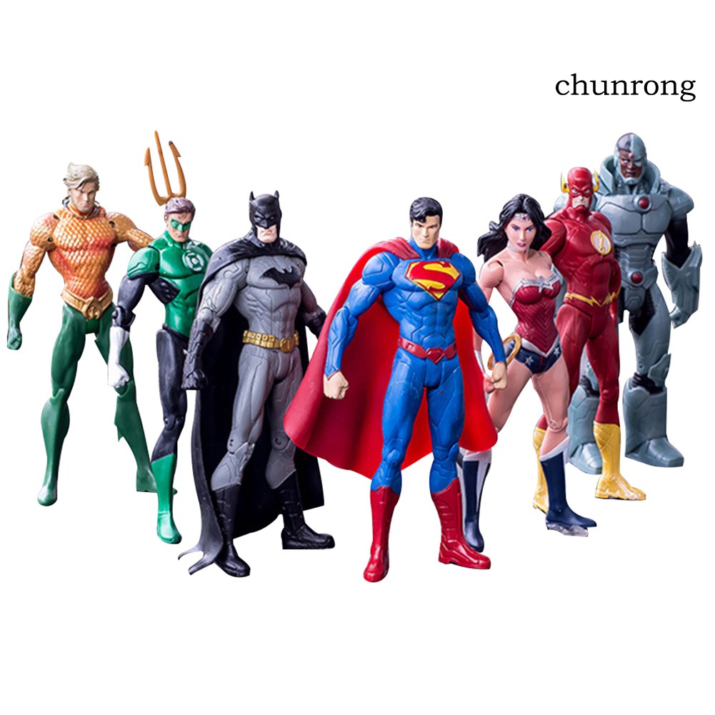 Bộ 7 món đồ chơi mô hình nhân vật siêu anh hùng mini trong DC Justice League dùng để làm đồ sưu tầm