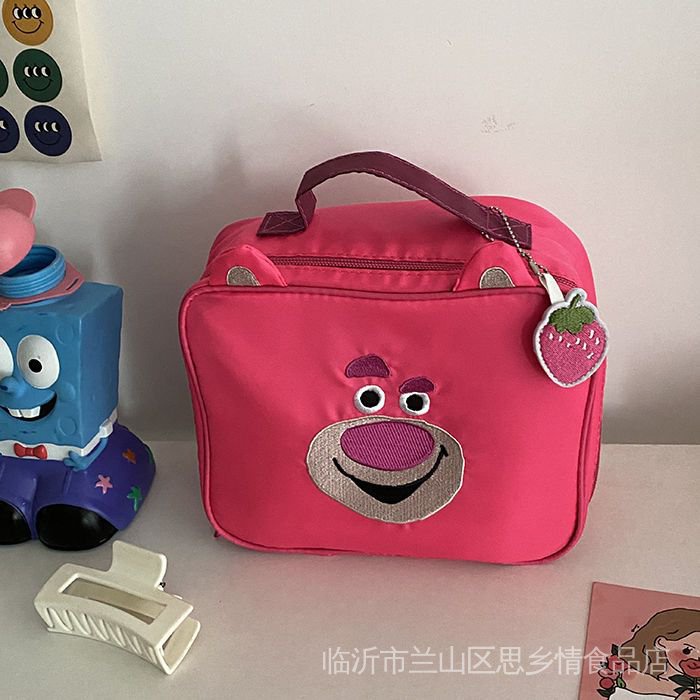 Mới Túi Xách Du Lịch Cỡ Lớn Họa Tiết Gấu Dâu Tây Hoạt Hình Đáng Yêu