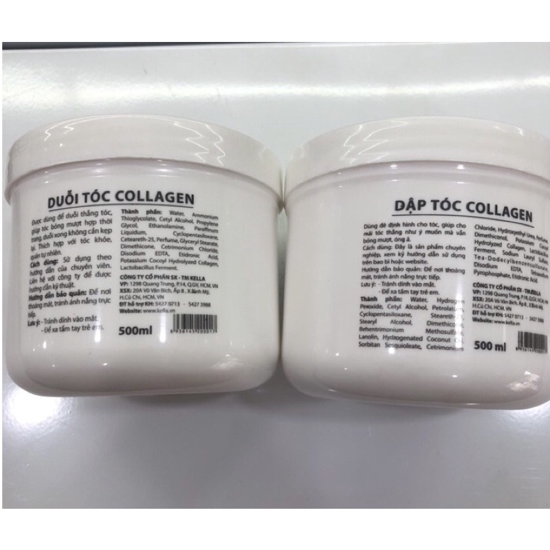 Duỗi Kella Collagen, Thuốc Duỗi Tóc Kella Collagen 500ml*2