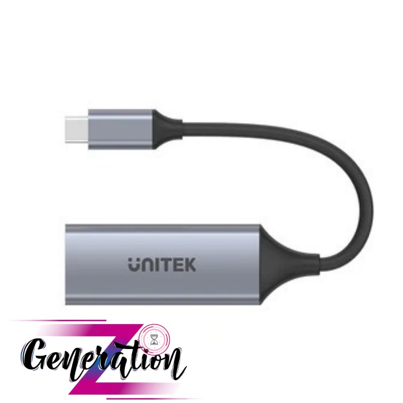 CÁP CHUYỂN USB TYPE-C RA LAN UNITEK U1312 - USB-C to Gigabit Ethernet 5Gbps Aluminium Adapter