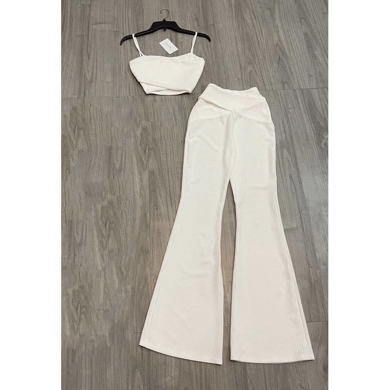 Set Áo Dây Kèm Quần Dài Thun Gân