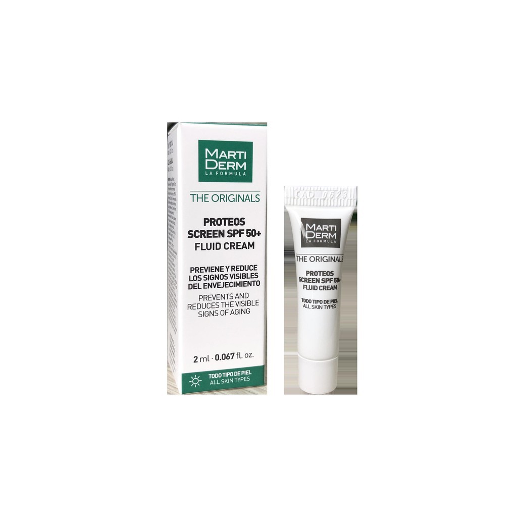 MartiDerm The Originals Proteos Screen SPF50+ -- Kem Chống Nắng Phổ Rộng Toàn Diện Ngừa Lão Hóa, Nám Da Trial 2ml