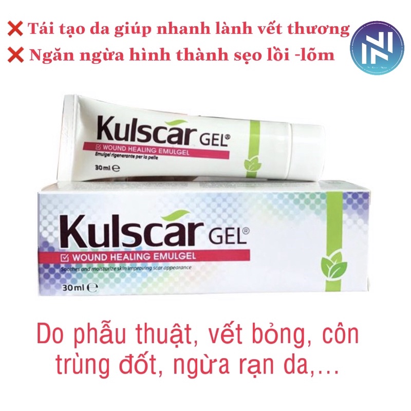 Kulscar gel tuýp 30ml của Ý giúp nhanh lành vết thương hở và hạn chế hình thành sẹo (date t2/2024)