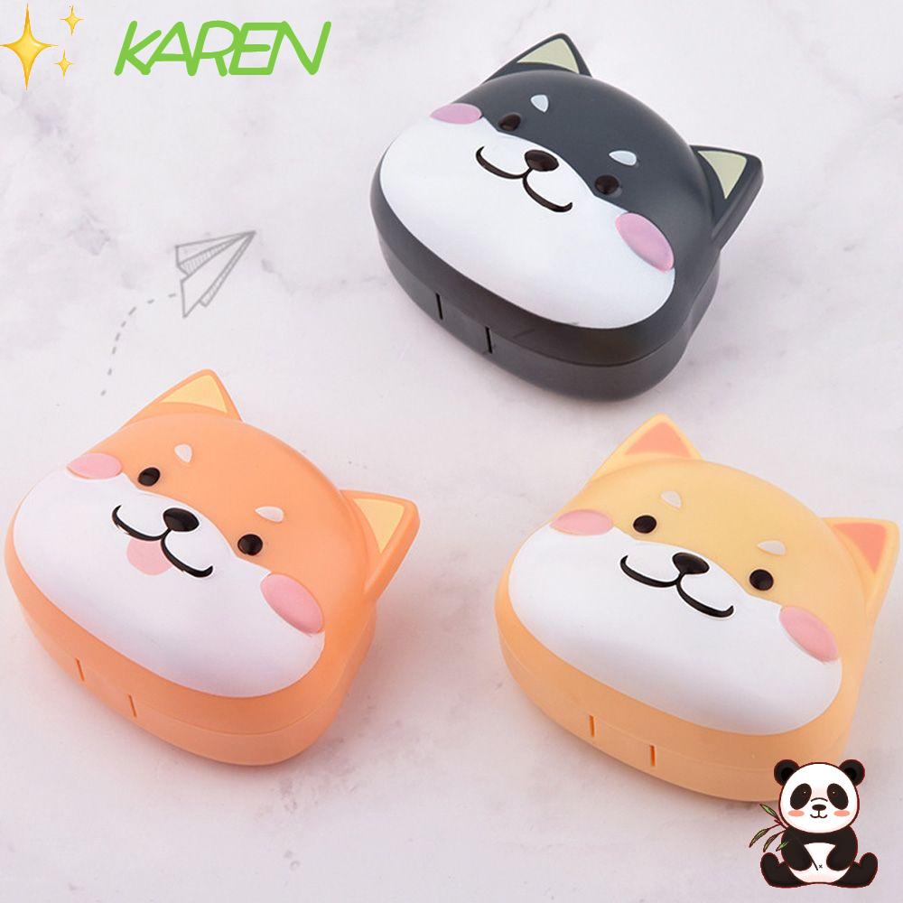 Hộp Đựng Kính Áp Tròng Kèm Gương Bằng Nhựa Hình Hoạt Hình Dễ Thương