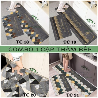 Combo thảm bếp dạ ép thấm hút nước chống trơn trượt, giá bán cho 1 cặp thảm -phukienmayxaymayep