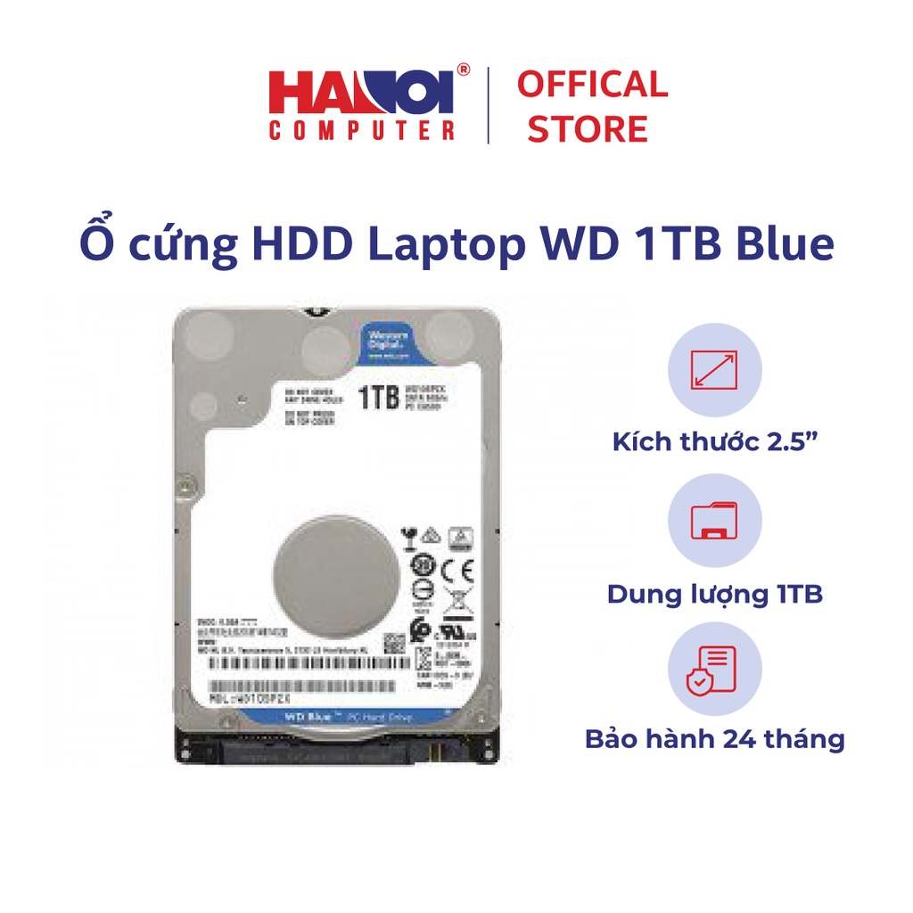 Ổ cứng HDD Laptop WD 1TB Blue 2.5 inch, 5400RPM, SATA, 128MB Cache (WD10SPZX)