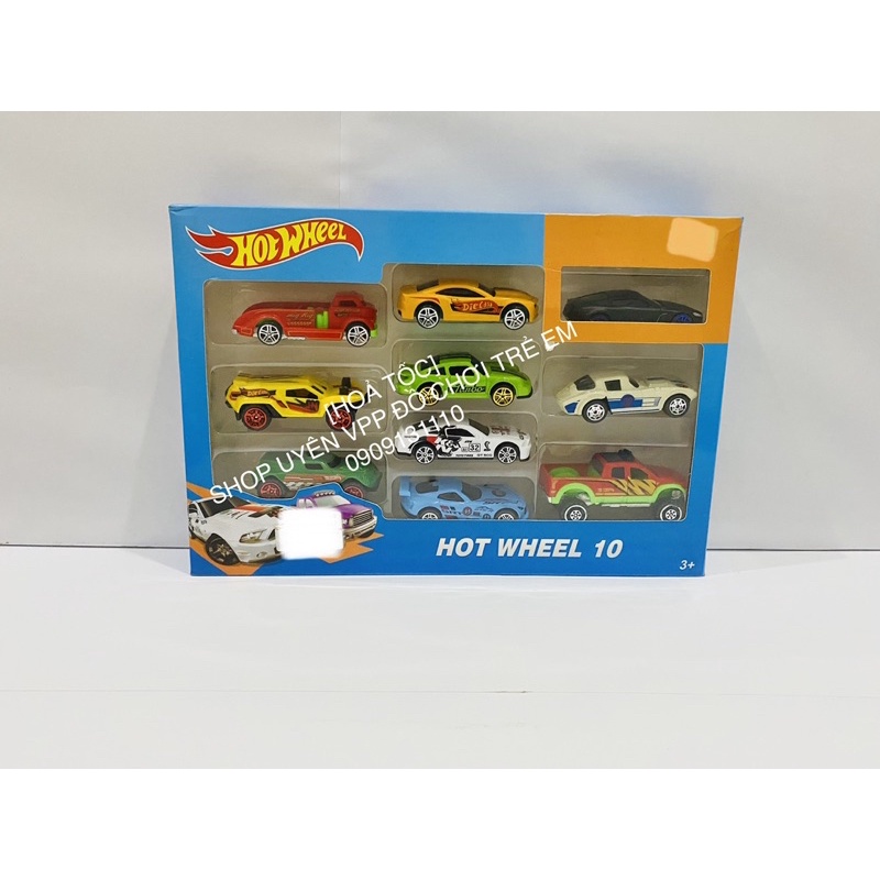 HỘP 10 CHIẾC XE SẮT TRỚN HOTWHEEL BỘ SƯU TẬP XỊN SÒ