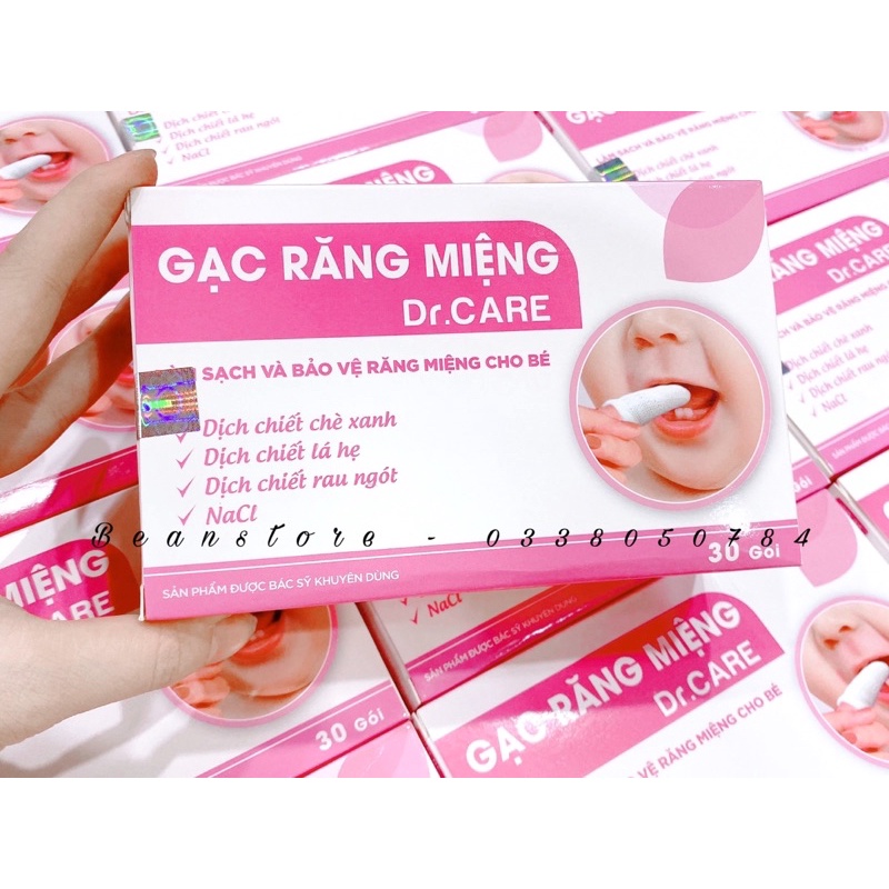 Gac răng miệng, rơ lưỡi cho trẻ em Dr.Care hộp 30 gói