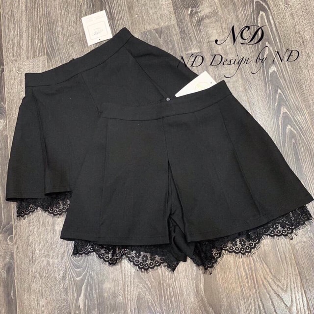 Quần váy cạp cao phối ren 2 lớp chất tuyết mưa dày dặn RUBI Q048 | BigBuy360 - bigbuy360.vn