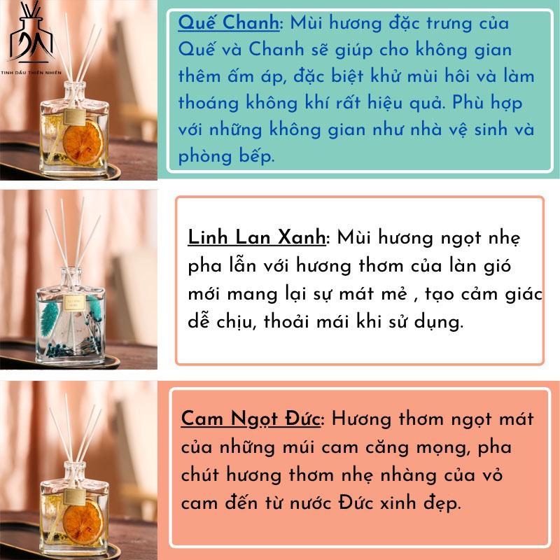 Tinh Dầu Thơm Phòng Thiên Nhiên ANDU 120ml  Que Gỗ Tự Khuếch Tán khử mùi không khí