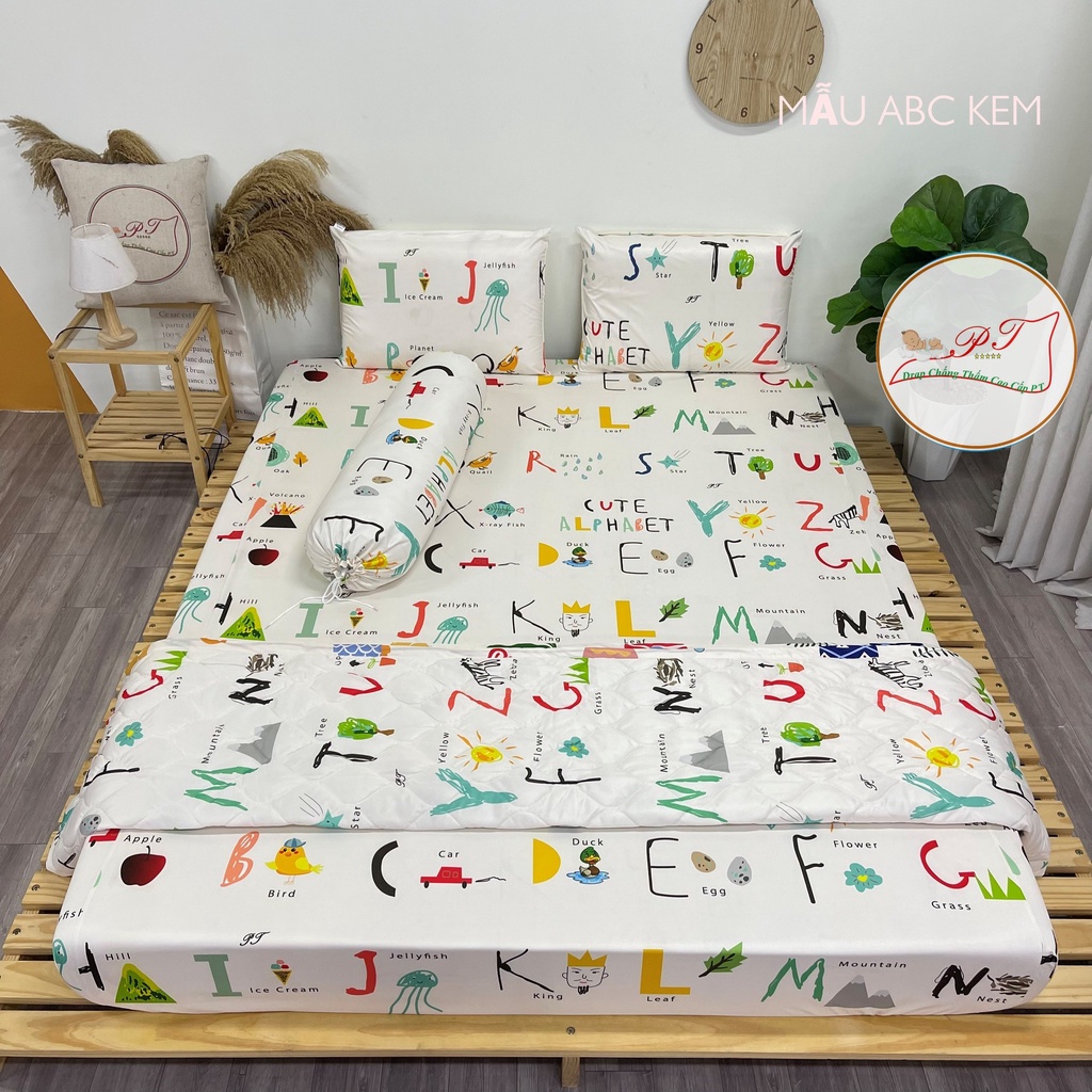 [ HCM ] [ Mẫu abc kem ] Ga chống thấm PT cao cấp,(ga chống thấm pt )  bảo vệ nệm không bị ẩm mốc , hạn chế mùi khó c