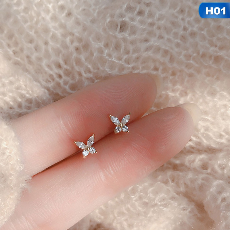 Khuyên Tai Đính Đá Zircon Đơn Giản Thời Trang Mới Cho Nữ