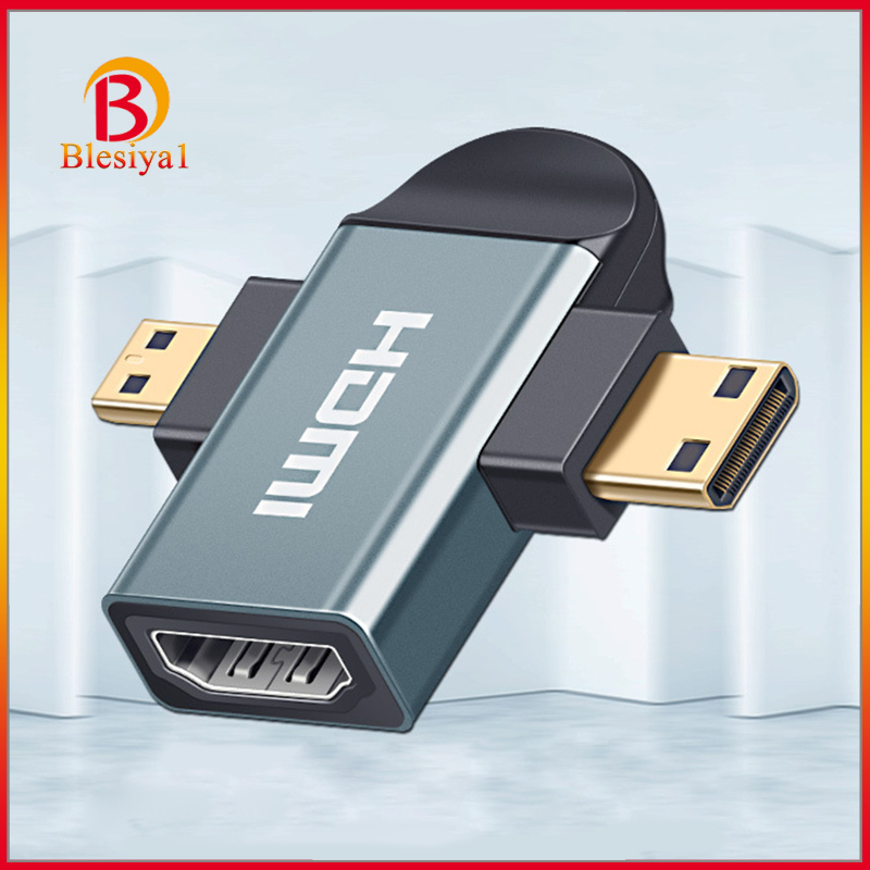 [BLESIYA1]3in 1 HDMI Female to Mini HDMI Male + Micro HDMI Male Adapter