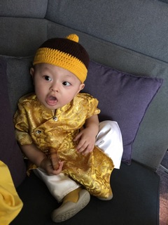 Nón tóc tết đuôi sam bé trai
