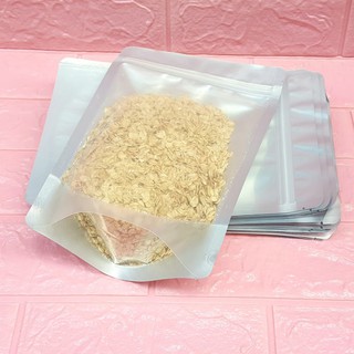 1kg Túi nhôm đáy đứng ghép bạc 18x26cm – Túi Zip đáy đứng một mặt trong một mặt bạc