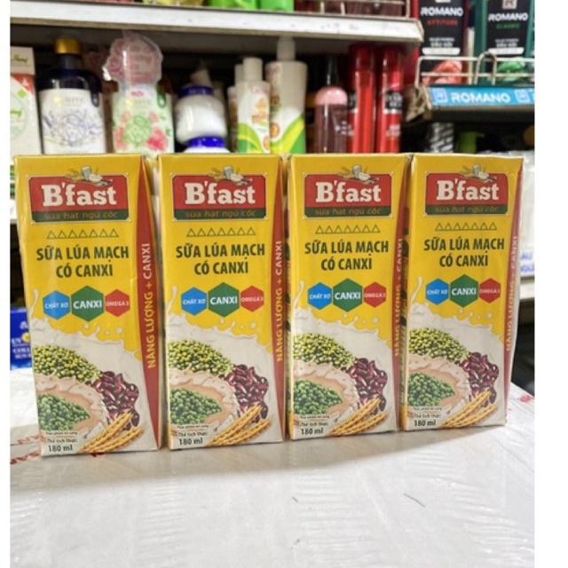 Sữa Hạt Ngũ Cốc Có Canxi B'fast Lốc 4 hộp x 180ml