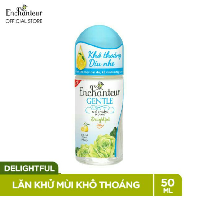 (Chọn mùi) Enchanteur - Lăn khử mùi chiết xuất từ thiên nhiên cho da nhạy cảm Gentle 50ml