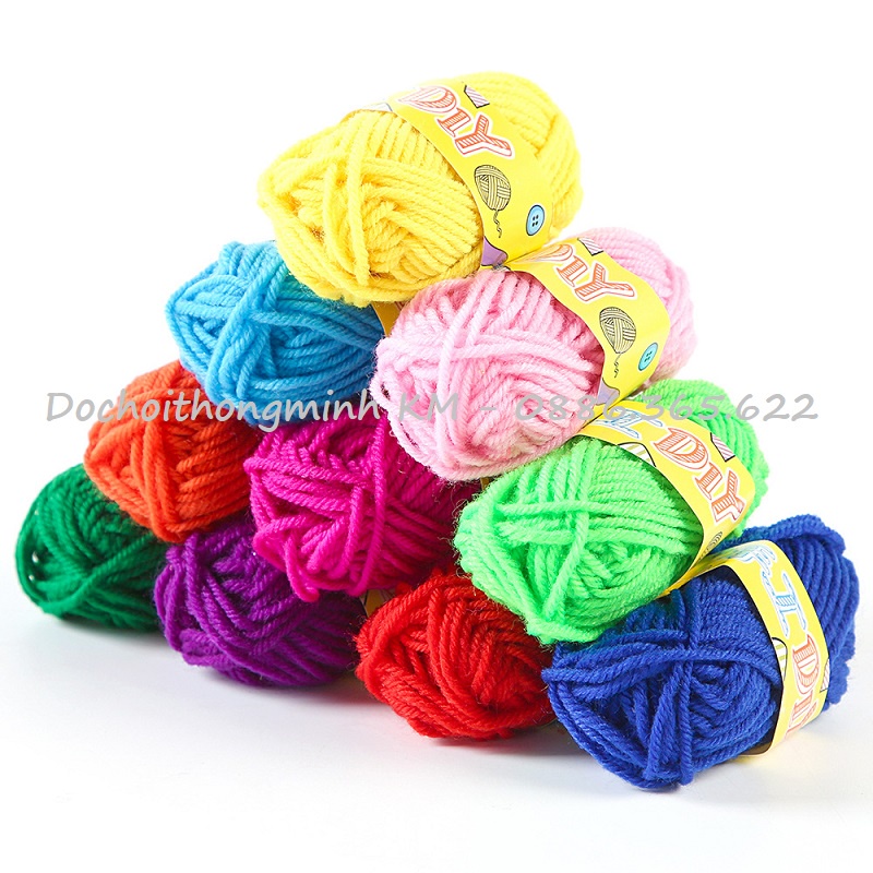 Cuộn len cotton sữa 4 sợi dùng làm đồ chơi thủ công kiểu Hàn Quốc