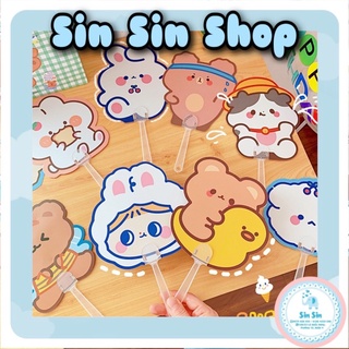 Quạt Nhựa Cầm Tay Tiện Lợi Hoạt Hình Hàn Quốc Dễ Thương Cute -SINSIN