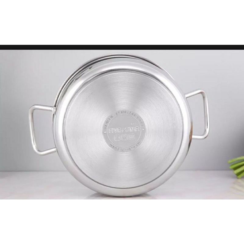 Nồi inox cao cấp FIVESTAR 28 CM NẮP kiếng 3 đáy nấu  được bếp từ, bếp ga, bếp hồng ngoại