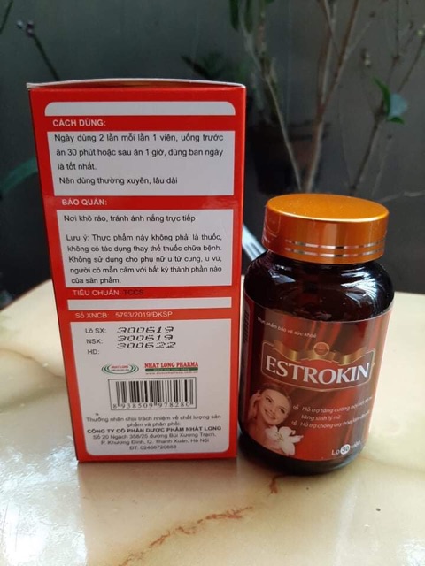 Estrokin Cân Bằng Nội Tiết Tố Nữ Làm Đẹp Da Lọ 30 Viên