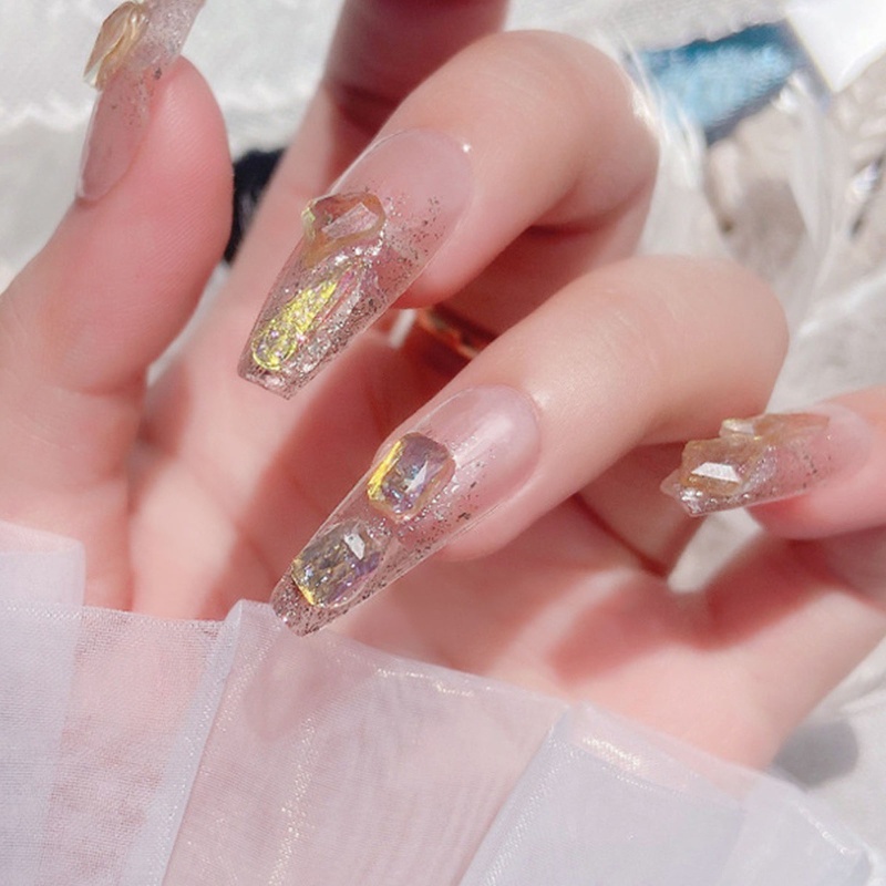 Hộp Đá 3D Lấp Lánh Trang Trí Móng Tay Nghệ Thuật