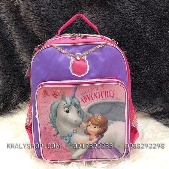 Balo, cặp táp 12'' 2 ngăn hình công chúa Sofia Princess màu hồng tím cho học sinh bé gái (Thái Lan) - 640SFNG5013322