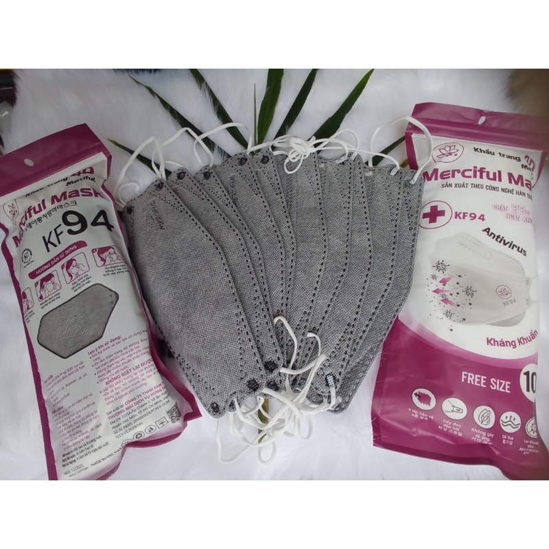 1 thùng 300 chiếc Khẩu Trang Cá 4D Kháng Khuẩn 4 Lớp KF94 Ôm Sát Mặt Lọc Bụi Mịn An Toàn - Merciful- Màu Xanh Dễ Thương