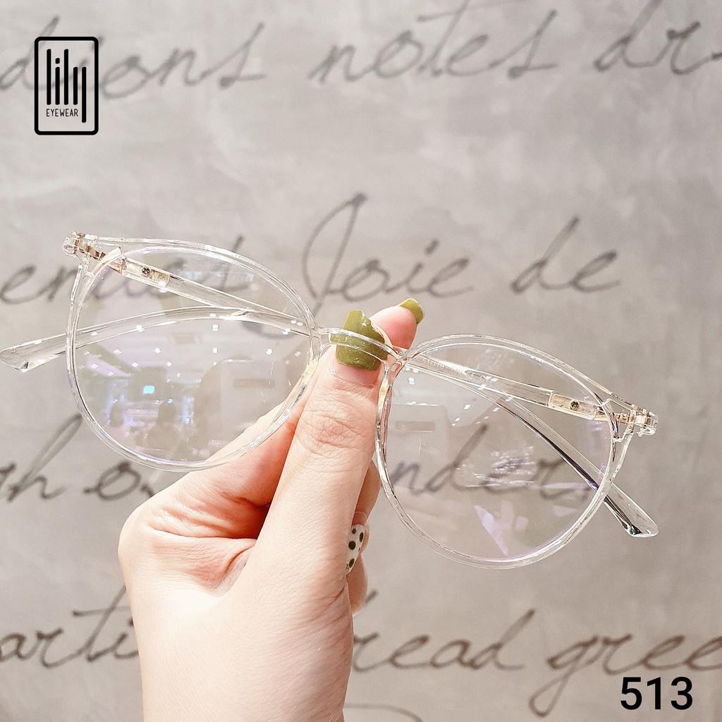 Gọng kính mắt tròn nam nữ Lilyeyewear chất liệu nhựa dẻo thanh mảnh nhẹ nhàng 513 | BigBuy360 - bigbuy360.vn