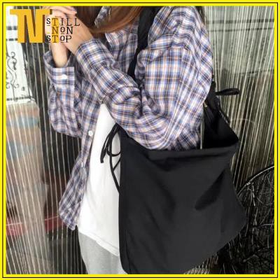 TÚI TOTE ĐEO CHÉO DÂY RÚT CÓ KHÓA &amp; TÚI CON - VẢI CANVAS PHONG CÁCH ULZZANG