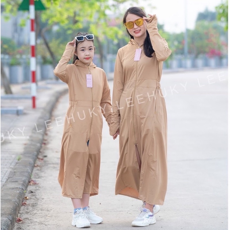 Áo Chống Năng Nữ ( Mẹ Và Bé ) 1 Lớp Vải Hạt Xoàn Thông Hơi Thoáng Mát